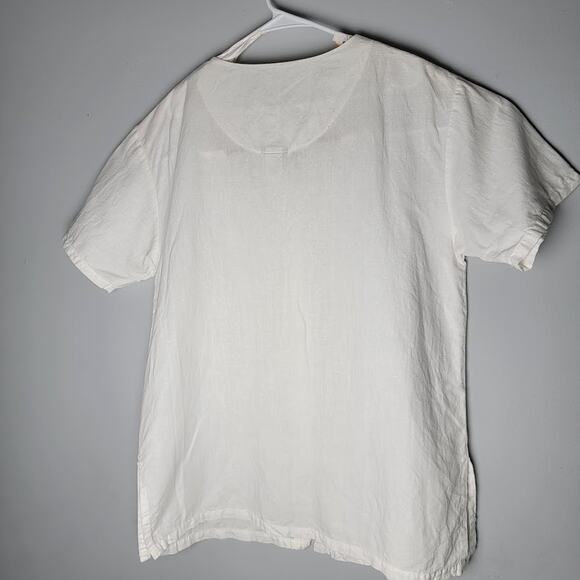 White Button-Up Women's Blouse - Picture 2 of 7